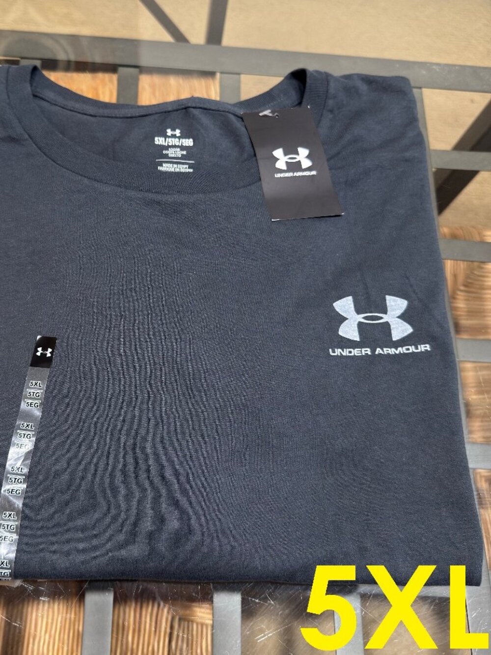 UA UNDER ARMOUR MENS 5XL DARK CHAR GREY CREW NECK T-SHIRT NWT